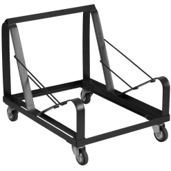 HERCULES Series Black Steel Sled Base Stack Chair Dolly