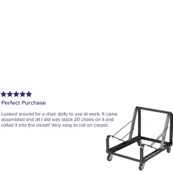 HERCULES Series Black Steel Sled Base Stack Chair Dolly