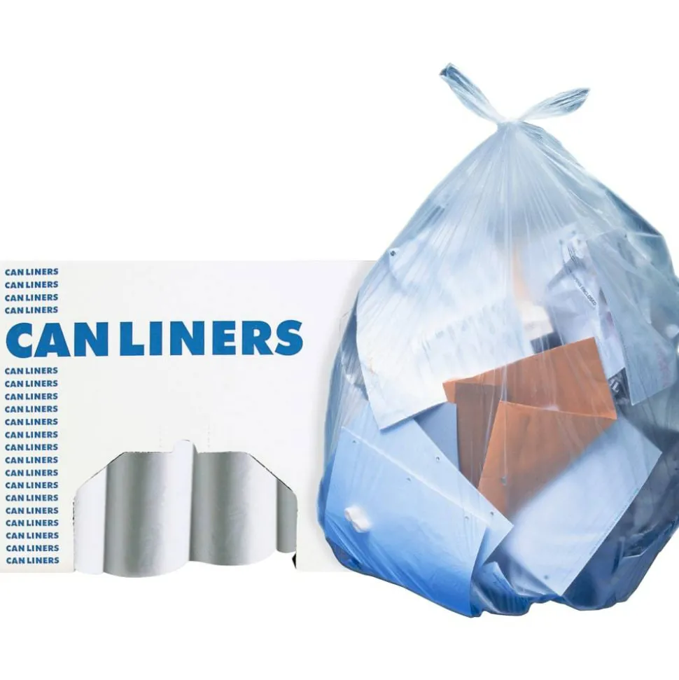 Heritage AccuFit Clear 55-gallon Can Liners - 55 gal/75 lb Capacity - 40"x 53" x 1.30 mil (33 Micron) Thickness - Clear - Can - 20 / Roll - 5 / Carton