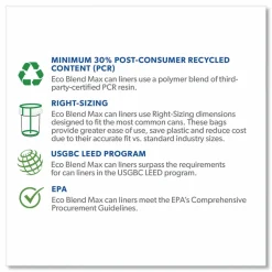 Heritage Eco Blend Max Can Liners, 23 gal, 0.8 mil, 28
