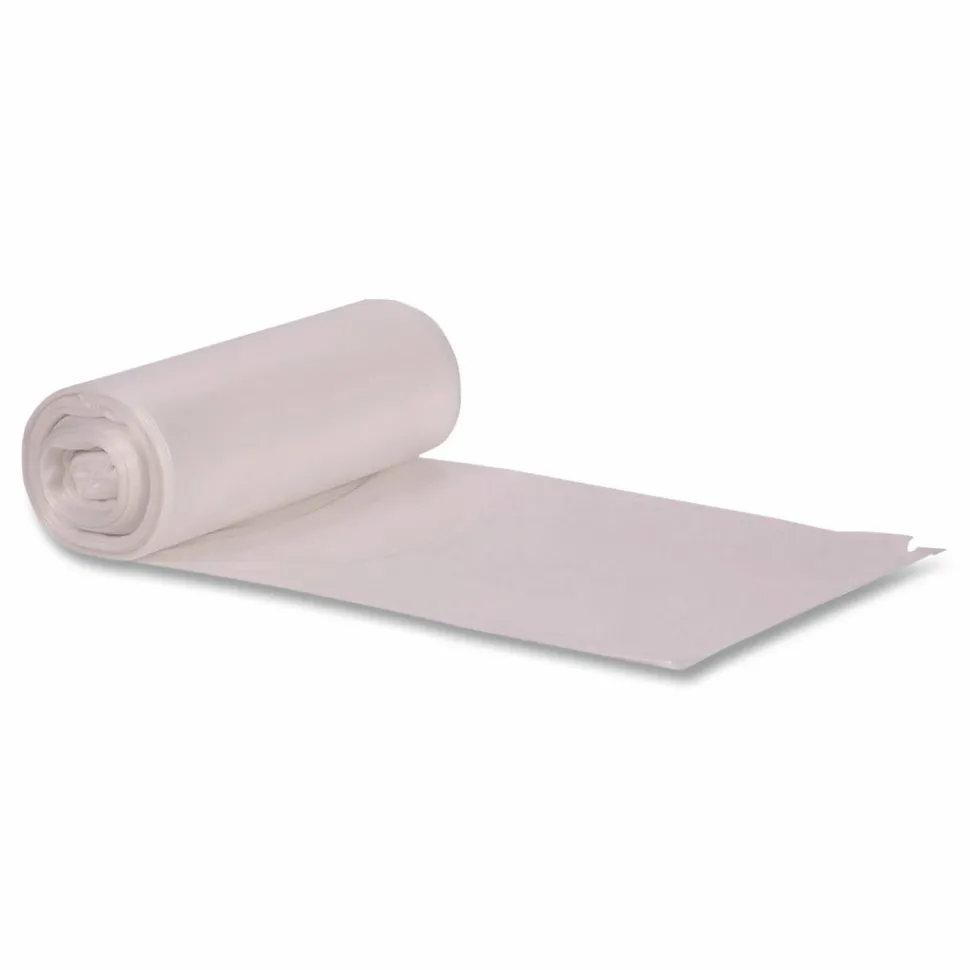 Heritage High-Density Waste Can Liners, 30 gal, 8 mic, 30" x 37", Natural, 25 Bags/Roll, 20 Rolls/Carton