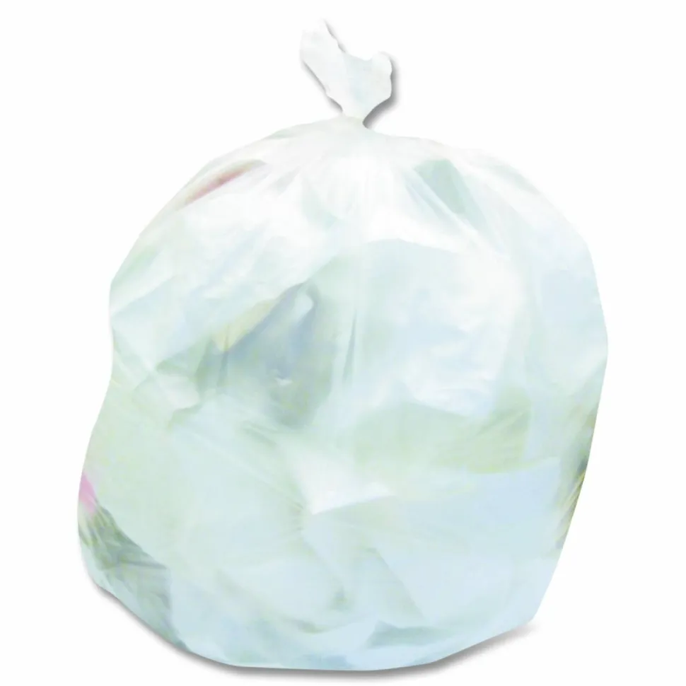 Heritage High-Density Waste Can Liners, 30 gal, 8 mic, 30" x 37", Natural, 25 Bags/Roll, 20 Rolls/Carton