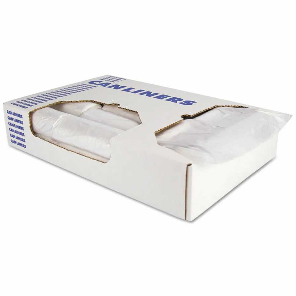 Heritage High-Density Waste Can Liners, 16 gal, 6 mic, 24" x 33", Natural, 50 Bags/Roll, 20 Rolls/Carton