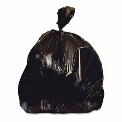 Heritage Reprocessed Resin Can Liners, 56 gal, 1.5 mil, 43" x 47", Black, 100/Carton