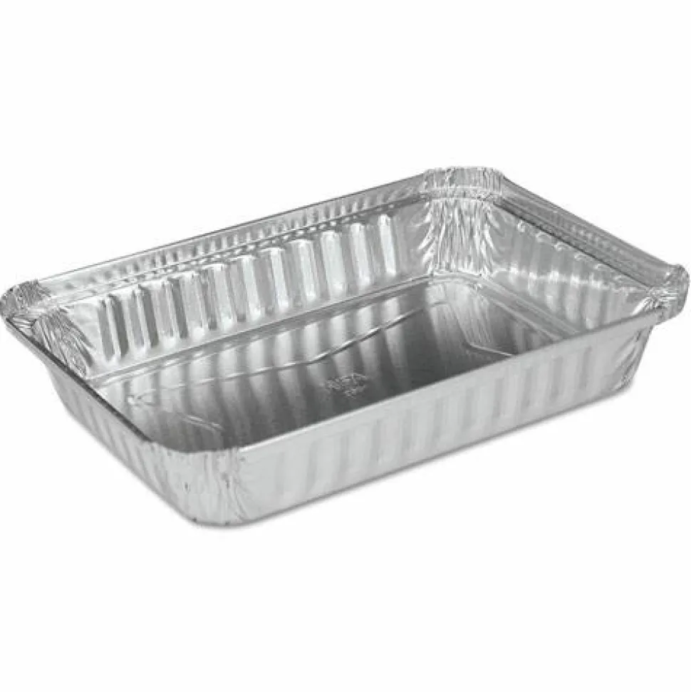 HFA Aluminum Oblong Pan, Shallow, 1.5 lb, 6 x 8.59 x 1.25, Silver, 500/Carton