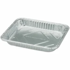 HFA Aluminum Steam Table Pans, Half-Size Shallow, 1.69" Deep, 10.38 x 12.75, 100/Carton