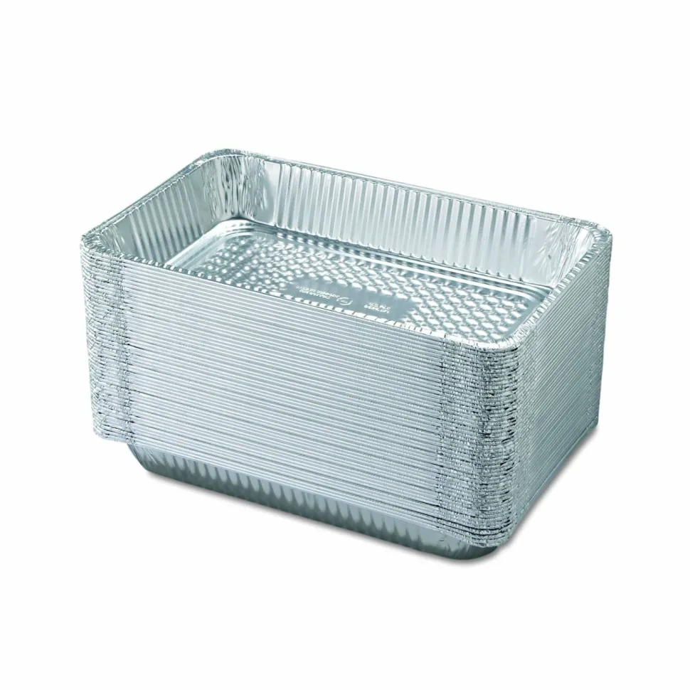 HFA Aluminum Steam Table Pans, Full-Size Deep, 60 Gauge, 3.19" Deep, 12.19 x 20.75, 50/Carton