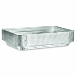 HFA Aluminum Steam Table Pans, Full-Size Shallow, 1.63" Deep, 12.19 x 20.75, 50/Carton
