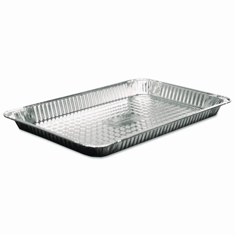 HFA Aluminum Steam Table Pans, Full-Size Shallow, 1.63" Deep, 12.19 x 20.75, 50/Carton