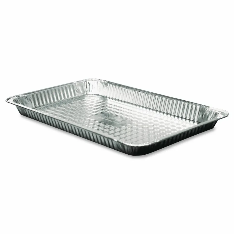 HFA Aluminum Steam Table Pans, Full-Size Shallow, 1.63" Deep, 12.19 x 20.75, 50/Carton