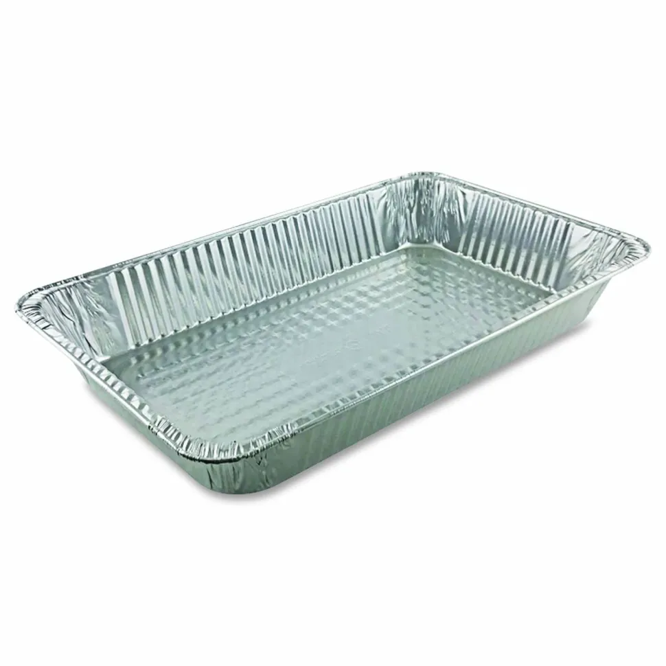 HFA Aluminum Steam Table Pans, Full-Size Deep, 65 Gauge, 3.19" Deep, 12.19 x 20.75, 50/Carton