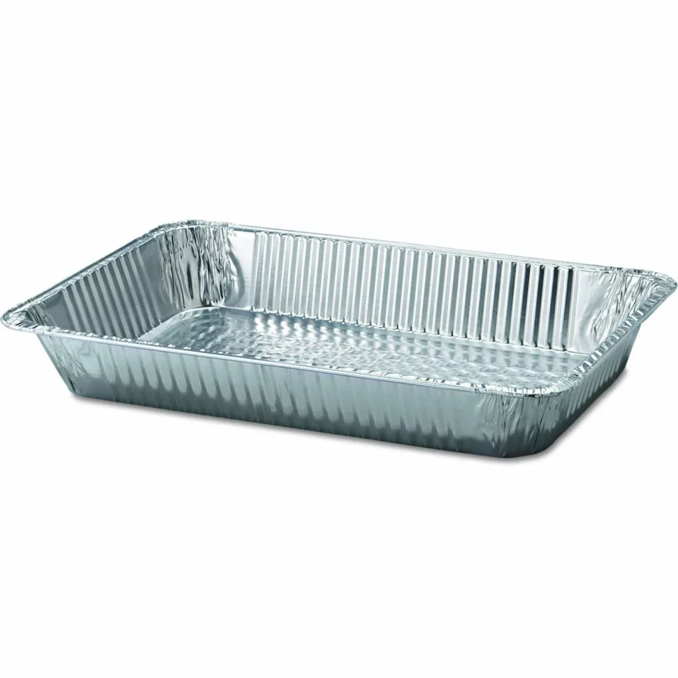 HFA Aluminum Steam Table Pans, Full-Size Deep, 65 Gauge, 3.19" Deep, 12.19 x 20.75, 50/Carton