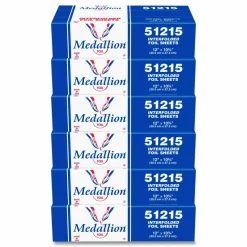 HFA Medallion Interfolded Foil Sheets, 12 x 10.75, 500/Box, 6 Boxes/Carton