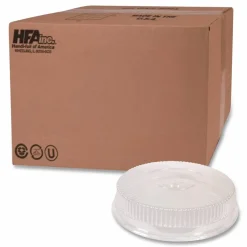 HFA Plastic Dome Lid, 8.25" Diameter x 0.88"h, Clear, 500/Carton