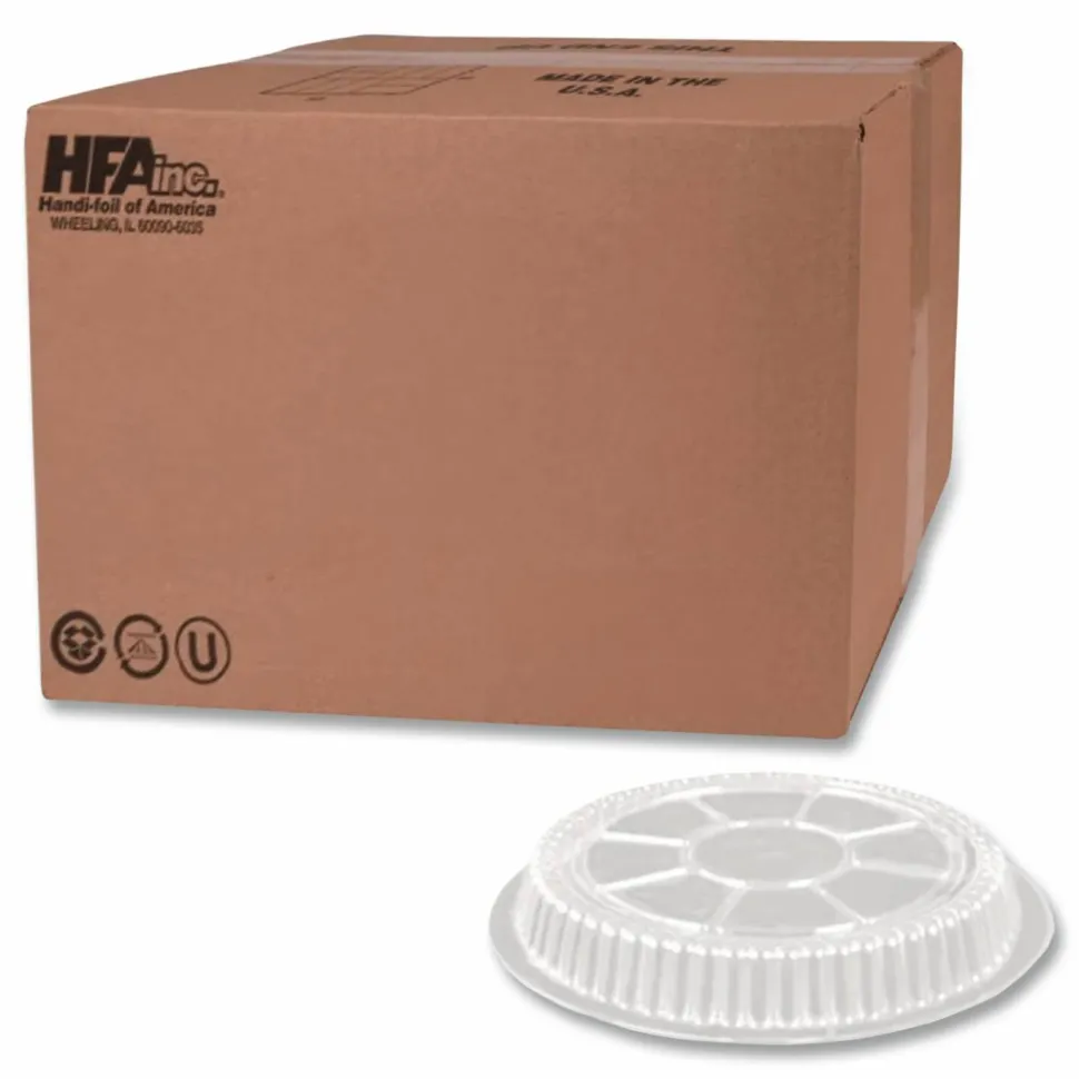 HFA Plastic Dome Lids, Fits Round Pan 2047, 7" Diameter x 0.88" h, Clear, 500/Carton