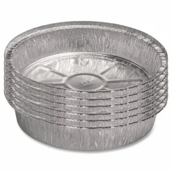 HFA Round Aluminum Containers, 32 oz, 9.03" Diameter x 1.25"h, Silver, 500/Carton