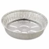 HFA Round Aluminum Container, 37 oz, 8" Diameter, Silver, 500/Carton