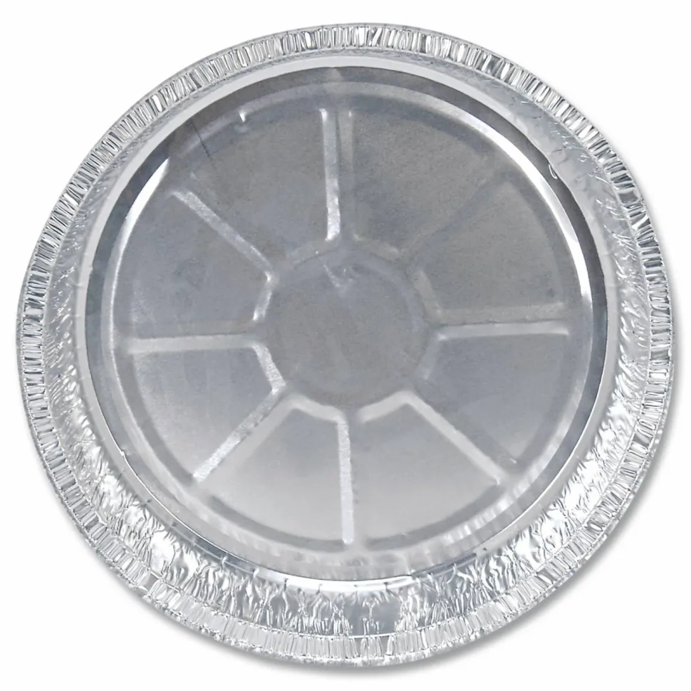 HFA Round Aluminum Container, 37 oz, 8" Diameter, Silver, 500/Carton
