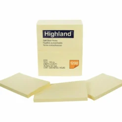 Highland Notes, 3 in x 5 in, 12 Pads, 100 Sheets/Pad, Yellow