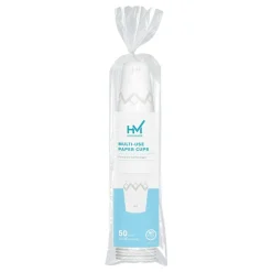 Highmark Paper Hot Cups, 12 Oz, Printed White, Pack Of 50