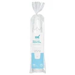 Highmark Paper Hot Cups, 16 Oz, Printed White, Pack Of 50