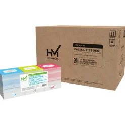 Highmark 2-Ply Facial Tissue, 85 Tissues Per Box, 12 Packs Of 3 Boxes, Case of 36 Boxes