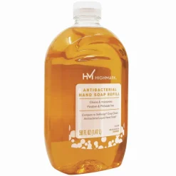 Highmark Antibacterial Liquid Hand Soap, Clean Scent, 50 Oz Refill Bottle, Orange, Case Of 4 Bottles