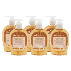 Highmark Antibacterial Liquid Hand Soap, Clean Scent, 7.5 Oz, Orange, Case Of 6 Bottles