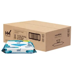 Highmark Disinfecting Wipes, Fresh Scent, 7" x 8", 80 Wipes Per Flat Pack, 100% Recycled, White, Case Of 6 Packs