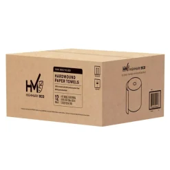 Highmark ECO Hardwound 1-Ply Paper Towels, 100% Recycled, Natural, 350' Per Roll, Case Of 12 Rolls