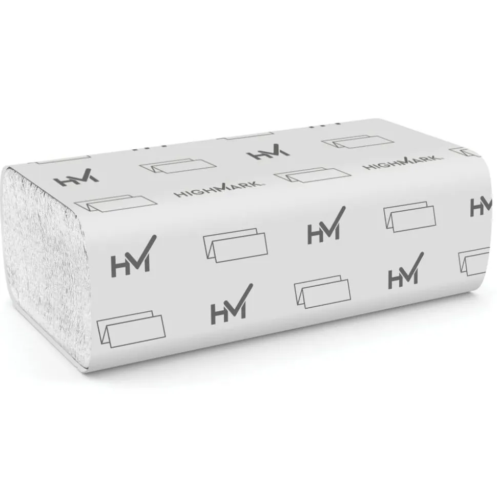 Highmark ECO Multi-Fold 1-Ply Paper Towels, 100% Recycled, White, 250 Sheets Per Pack, Case Of 16 Packs
