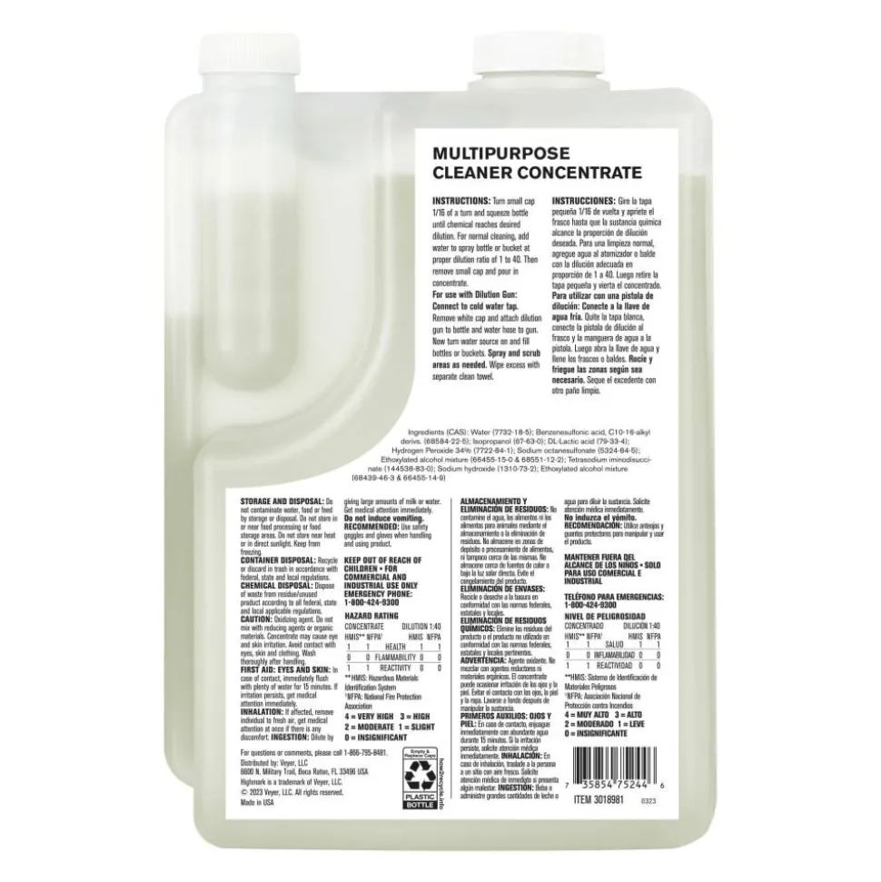 Highmark ECO Multi-Purpose Cleaner Concentrate, 2 Liters, Case Of 4 Bottles