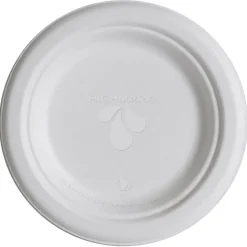 Highmark ECO Sugarcane Paper Plates, 6", White, Pack Of 1,000