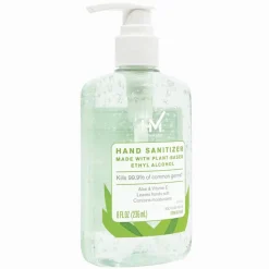 Highmark Hand Sanitizer With Aloe, Floral Scent, 8 Oz, Green, Case Of 6 Bottles