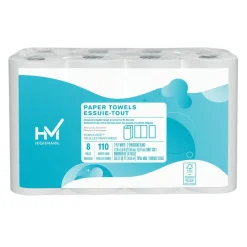 Highmark Kitchen 2-Ply Paper Towels, 5", White, 110 Sheets Per Roll, 8 Rolls per Pack, Case Of 4 Packs