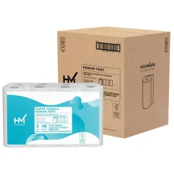 Highmark Kitchen 2-Ply Paper Towels, 5", White, 110 Sheets Per Roll, 8 Rolls per Pack, Case Of 4 Packs