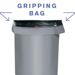 Highmark Large Drawstring Trash Bags, 0.7 mil, 33 Gallon, Black, Box Of 70 Bags