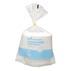 Highmark Paper Bowls, 14.9 oz, Printed White, Pack Of 125