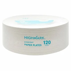 Highmark Paper Plates, 8-3/4", White, Pack Of 120