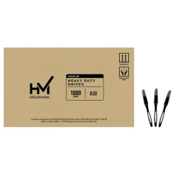 Highmark Plastic Utensils, Full-Size Knives, Black, Box Of 1,000 Knives
