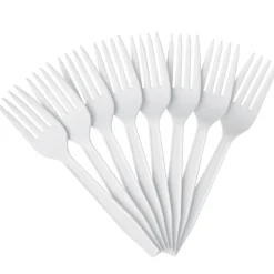 Highmark Plastic Utensils, Medium-Size Forks, White, Box Of 1,000 Forks