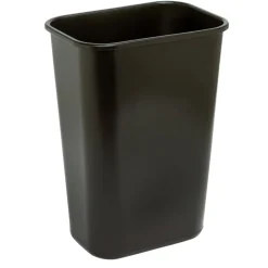 Highmark Rectangular Plastic Wastebasket, 10.25 Gallons, 20-1/2"H x 15-1/2"W x 11-1/2"D, Black