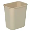 Highmark Rectangular Plastic Wastebasket, 6.5 Gallons, 15"H x 10"W x 14-1/4"D, Beige
