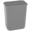 Highmark Rectangular Plastic Wastebasket, 6.5 Gallons, 15"H x 10"W x 14-1/4"D, Gray