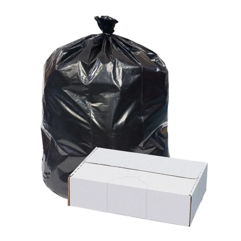 Highmark Repro 2-mil Can Liners, 60 Gallons, 38" x 58", 70% Recycled, Black, Case Of 50