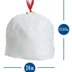 Highmark Tall 0.6 mil Drawstring Kitchen Trash Bags, 0.6 mil, 13 Gallon, 27.375