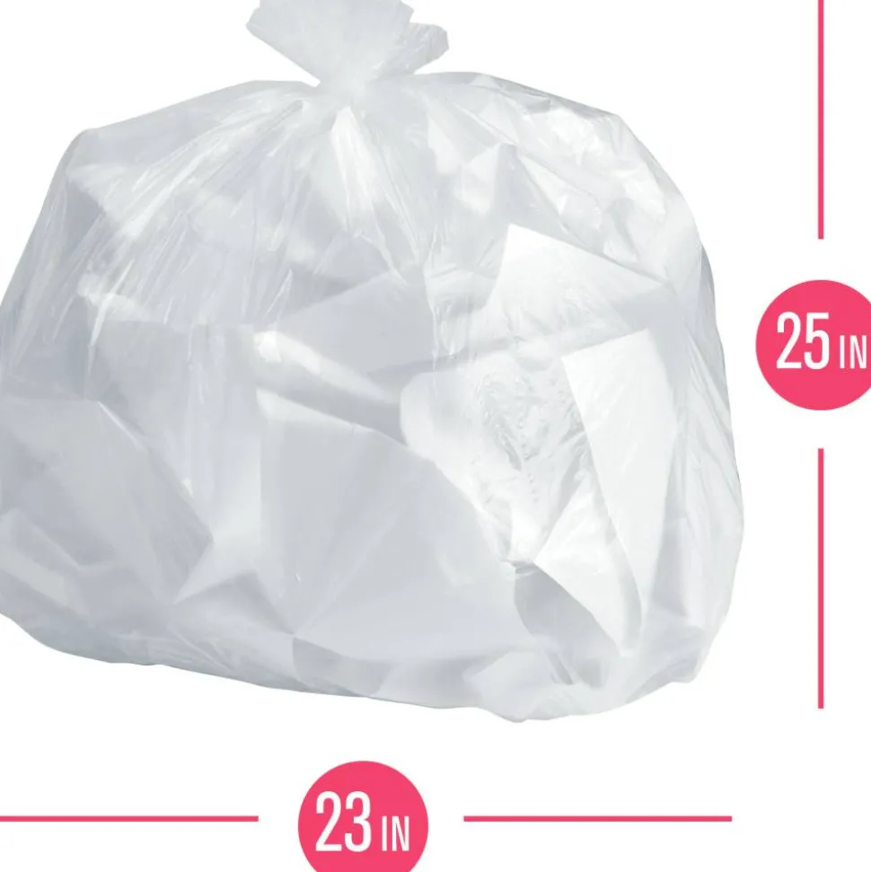 Highmark Wastebasket Trash Bags, 0.34 mil, 10 Gallon, Clear, Box Of 160 Bags