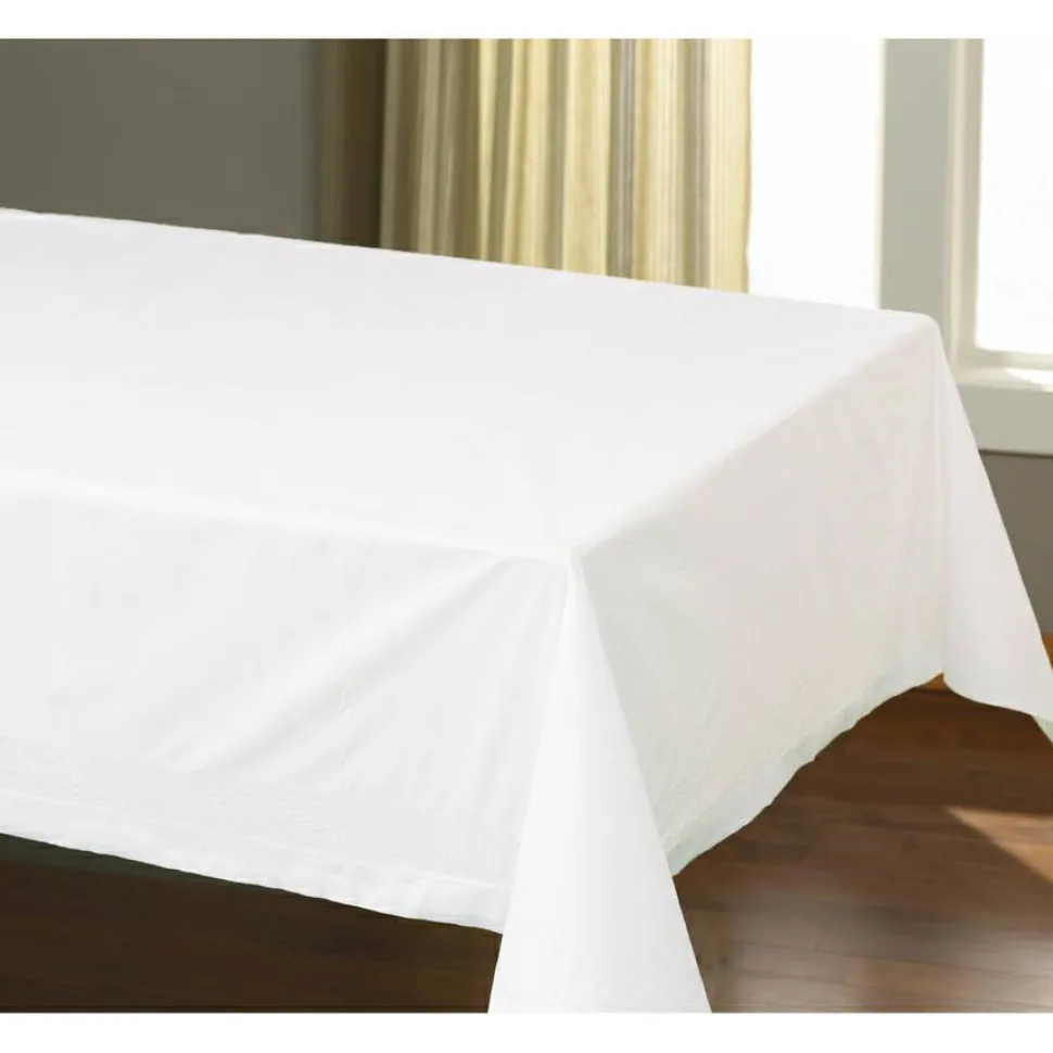 Hoffmaster Cellutex Table Covers, Tissue/Polylined, 54" x 108", White, 25/Carton