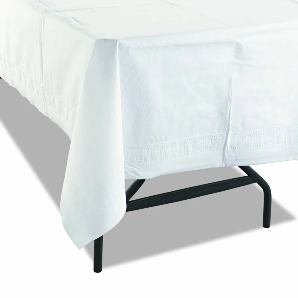 Hoffmaster Cellutex Table Covers, Tissue/Polylined, 54" x 108", White, 25/Carton
