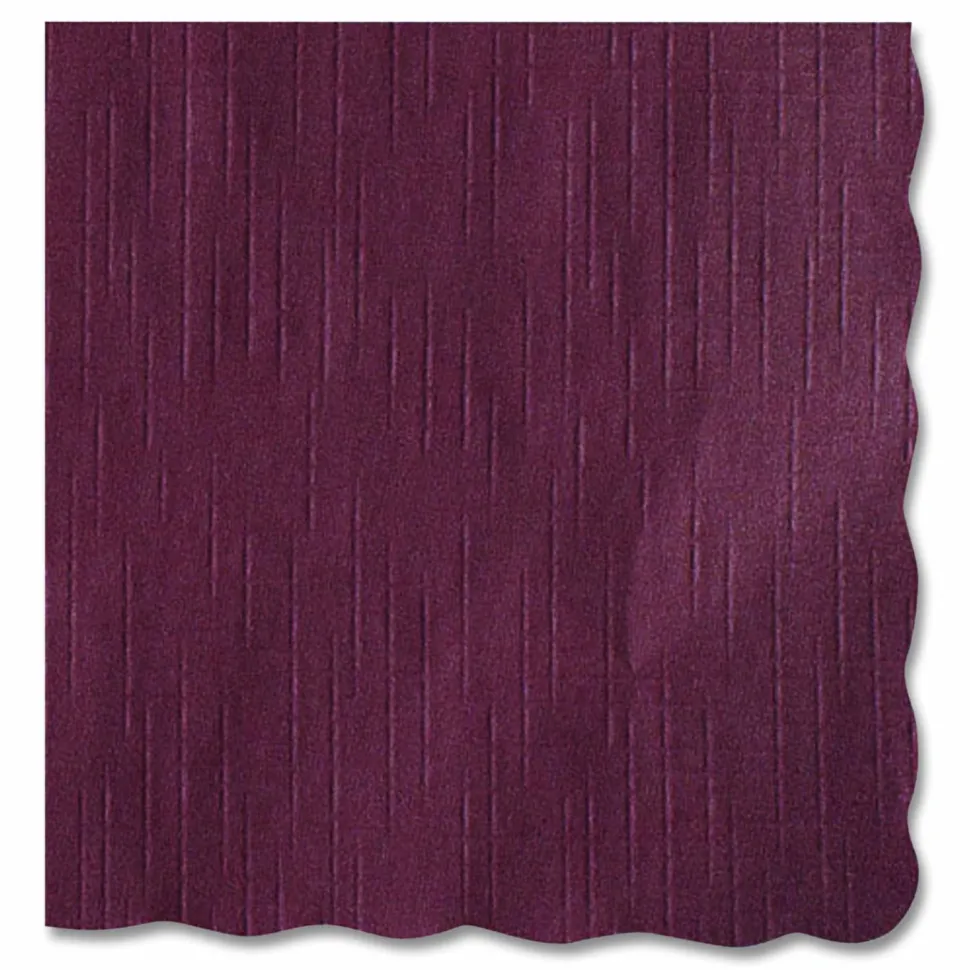 Hoffmaster Placemats, Smooth Surface, Scalloped Edges, 13.5" x 9.5", Burgundy, 1,000/Carton